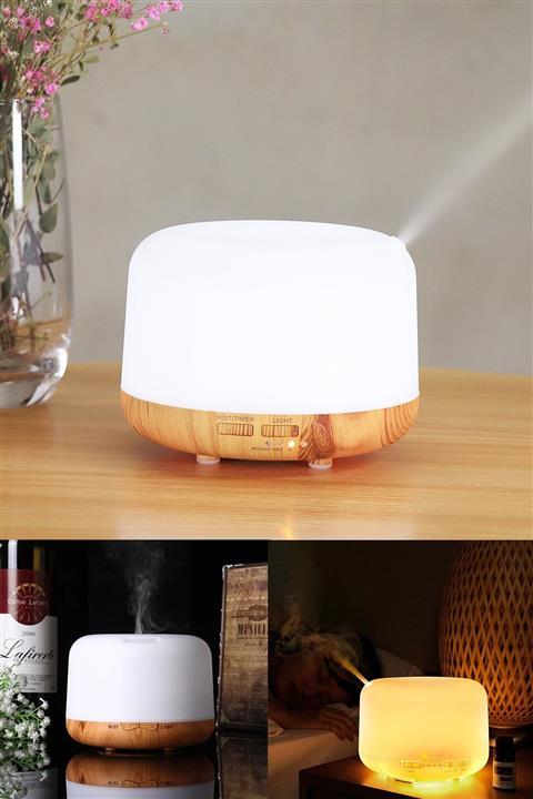 TeknoExpress 500 Ml Uzaktan Kumandalı Aroma Difüzörü Ultrasonik Hava Nemlendirici Uçucu Yağ Eklenebilir