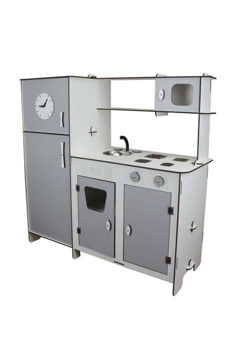 Okutan Hobi Montessori Geniş Dolaplı Ahşap Çocuk Mutfak Seti