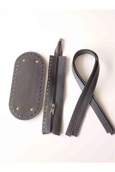 angel çanta aksesuar Sap Taban Fermuar Seti Gri