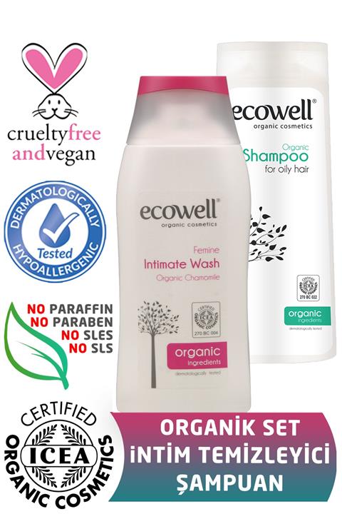 Ecowell Organik İntim Temizleyici 200 ml + Şampuan 300 ml