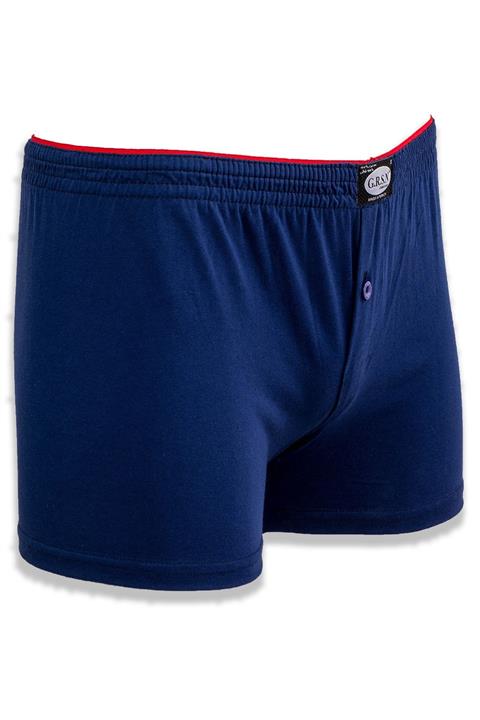 GRSN Erkek Lacivert %100 Pamuk Yüksek Kalite Penye Bol Kesim Düğmeli Rahat Boxer