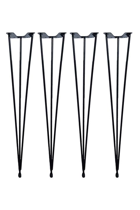 AS DESİGN Firkete Tel Sehpa Ayağı (4'LÜ PAKET - 46 CM - SİYAH RENKLİ)