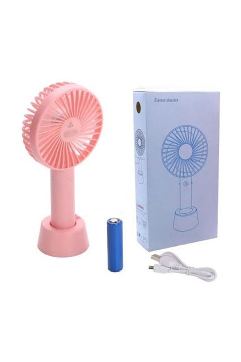 Ars Şarjlı Fan Mini Taşınabilir El Ve Masa Üstü Vantilatör Pembe