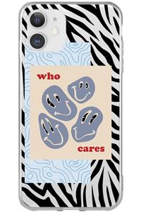 shoptocase Iphone 11 Şeffaf Who Cares Zebra Desenli Telefon Kılıfı