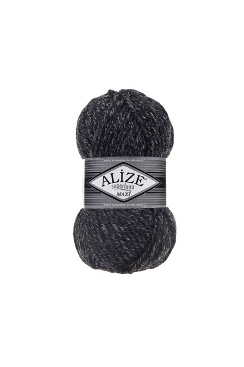 Alize Superlana Maxi %25 Yün - %75 Akrilik / 100 gr - 100 M Atkı Bere Örmek Için 800 Jaspe Antrasit