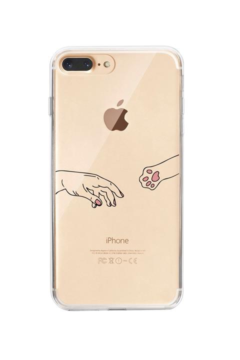 mooodcase Iphone 8 Plus Hand And Paw Premium Şeffaf Telefon Kılıfı