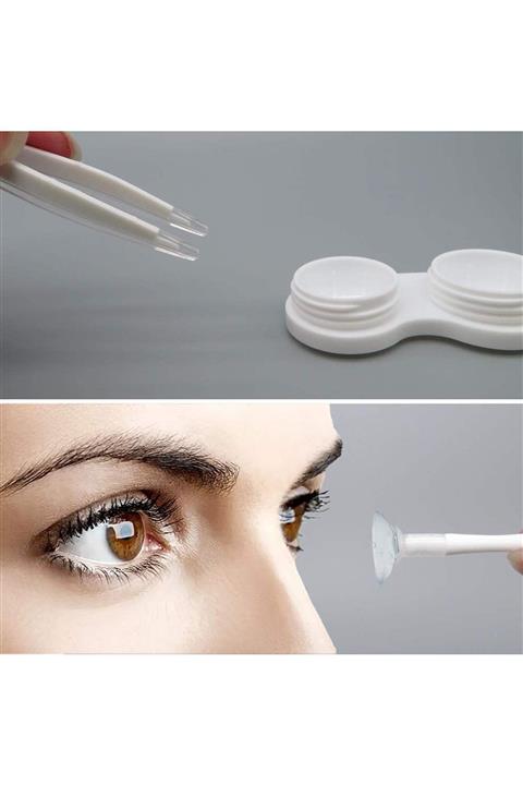 Axhara Lens Takma Aparatı-lens Kutusu-lens Saklama Kabı Mavi