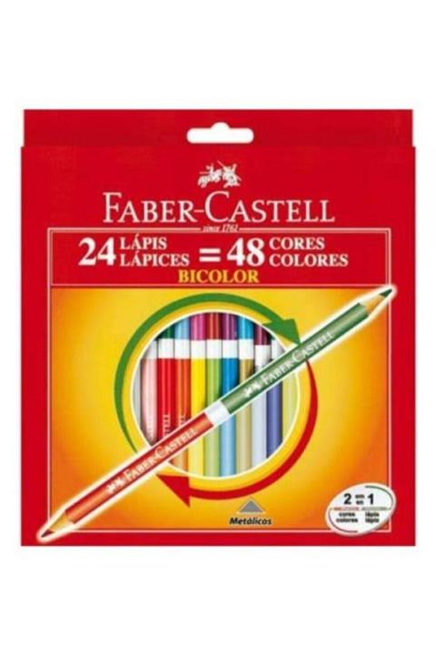 Faber Castell Bicolor Çift Uçlu Kuru Boya 24`lü (48 Renk)