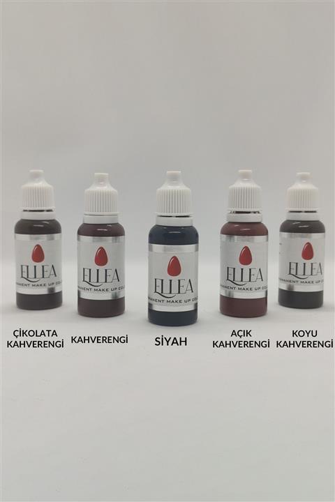 ELLEA NAIL Kalıcı Makyaj Ve Microblading Boyası Kaş Için Set 5 Renk