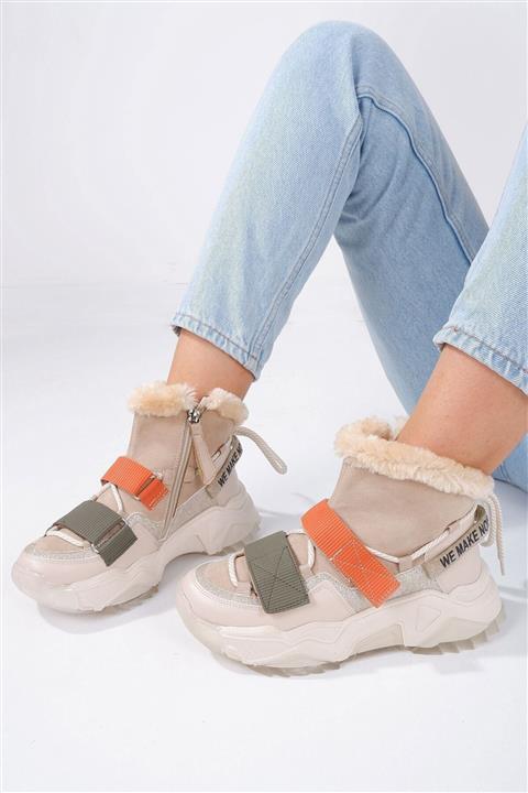 Tinka Bell Shoes 6540 Kadın Bot Bej Multi