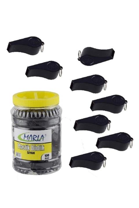 Marla Plastik Siyah Düdük 100'lü Paket