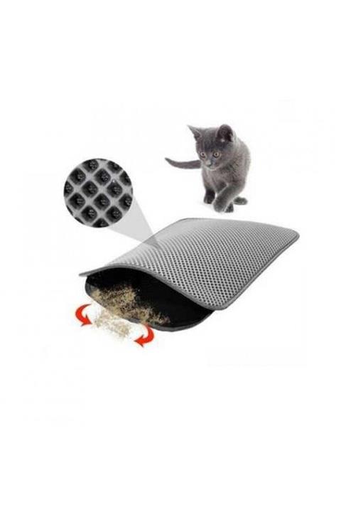 Ans Elekli Kedi Tuvalet Önü Paspası 60 X 45 Cm Gri