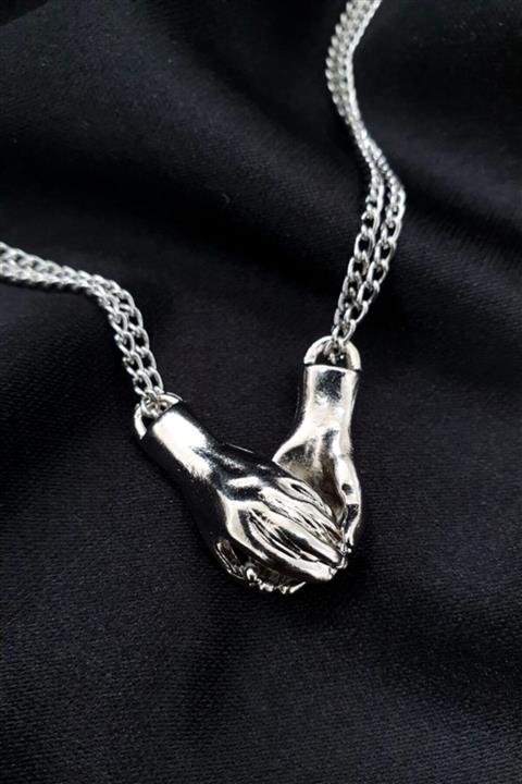 TakıConcept Ikili Mıknatıslı El Ele Kolye Sevgili-arkadaşlık Kolyesi 2 Adet