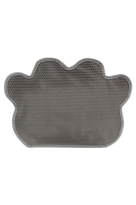 Blue Veteriner Pati Desenli Elekli Kedi Tuvalet Önü Paspası 60x45cm Gri