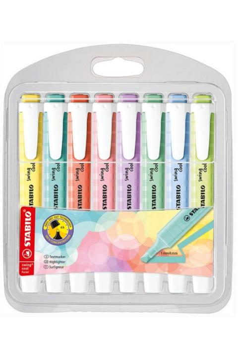 Stabilo Swing Cool Fosforlu Kalem Set Pastel Renkler (8renk)