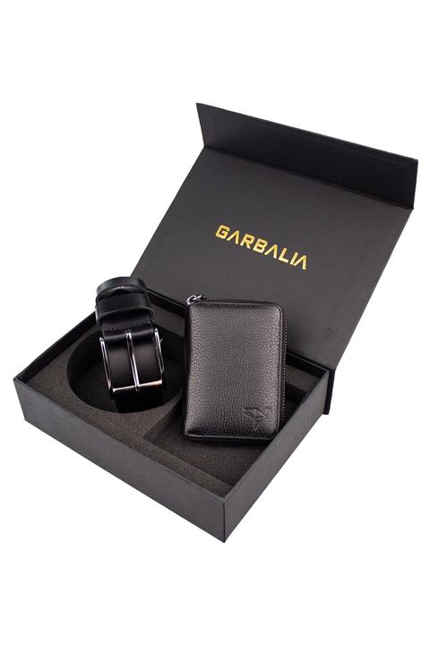 Garbalia Hakiki Erkek Kemer + Fermuarlı Cüzdan Seti