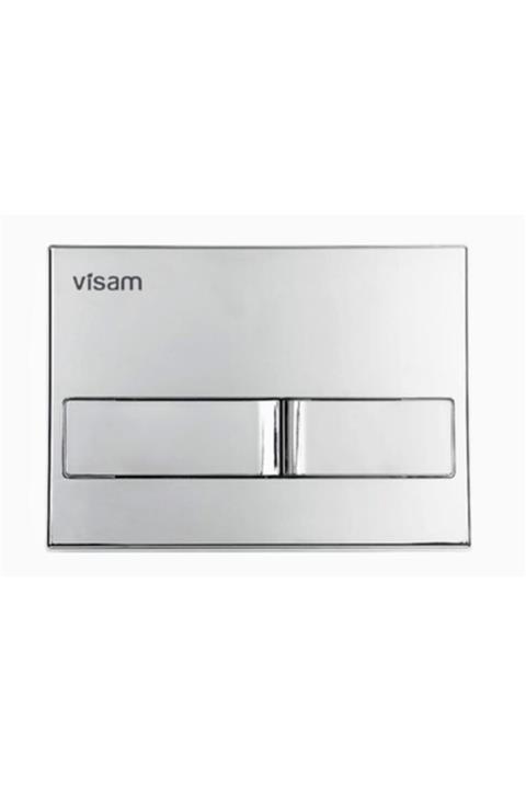 Visam Gömme Rezervuar Bas Kapak Kumanda Paneli Karına Parlak Krom