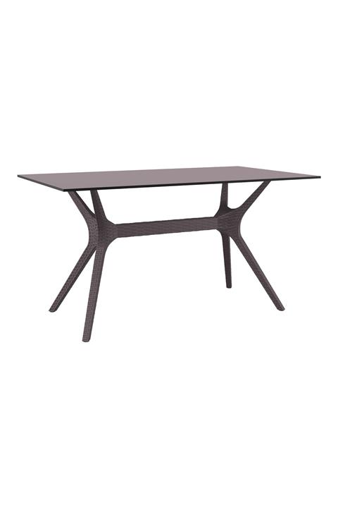 Siesta 864 Ibiza Rattan Bahçe Masası 80x140 Cm Kahve