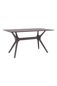Siesta 864 Ibiza Rattan Bahçe Masası 80x140 Cm Kahve