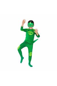 SEDİRLİ Pj Mask Kostüm Pija Maskeliler Kostüm Gekko (yeşil) Kertenkele