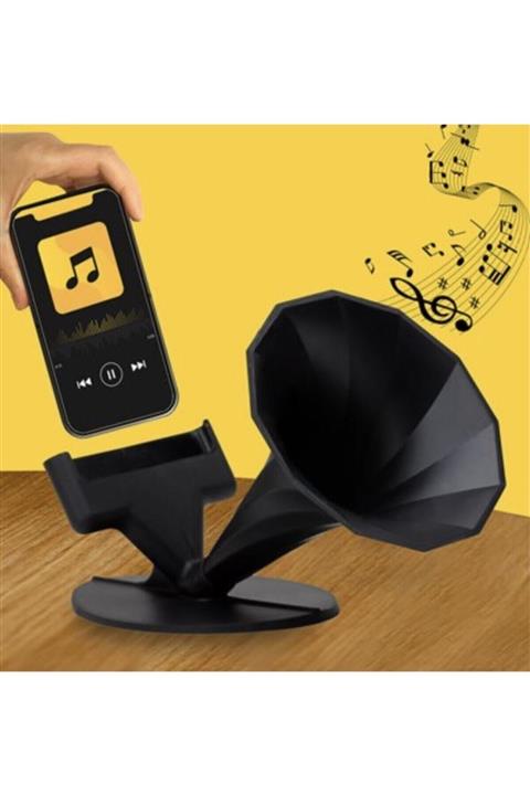 Acr Akustik Gramafon Tasarımlı Ses Yükseltici Ve Telefon Tutacağı
