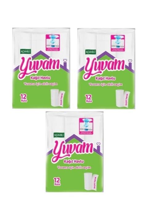 Komili Yuvam Rulo Kağıt Havlu 12li 3 Paket 36 Rulo