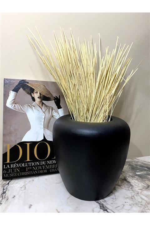 Moon Dizayn Siyah Seramik Vazo