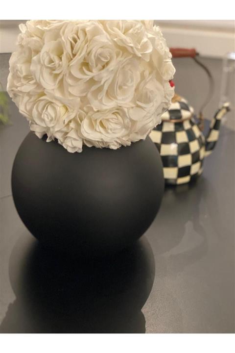 dekorasyon garajı Siyah Yuvarlak Cam Vazo