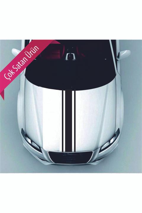 Avery Dennison Ön Kaput Siyah Çift Çizgili Şerit Sticker