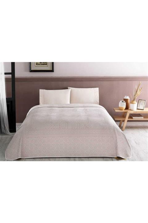 Taç Margaret Çift Kişilik Jakar Bej Pike Takımı