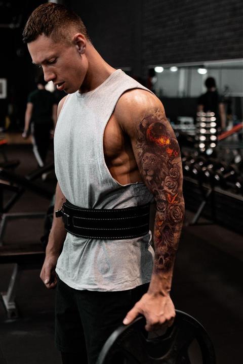 TAKIŞTIR Geçici Aslan Ve Kurukafa Modelli Kol Dövme