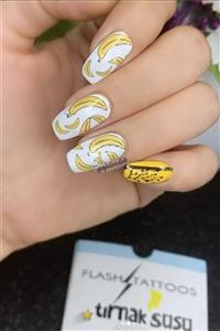 New Obsessions Ananas Sarı Set Tırnak Dövmesi - Tırnak Tattoo - Nail Art - Tırnak Sticker