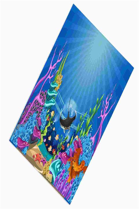 CİCİ TASARIM ÜRÜNLERİ Okyanus,balina,balıklar Mercan Çocuk Bebek Odası Halısı