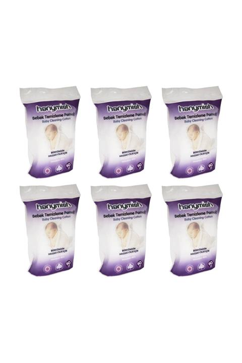 Hanymish 6'lı Bebek Temizleme Pamuğu 6x60