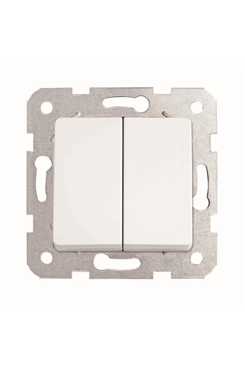 VİKO Linnera/rollina Beyaz Ikili Anahtar Mekanizma + Düğme