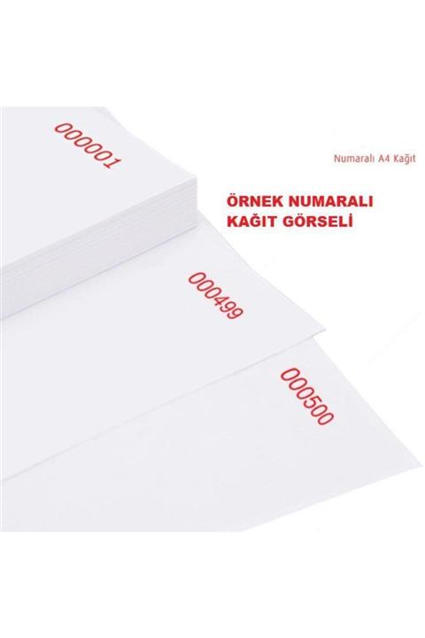 Diğer Passive Numaralı Dikey A4 Kağıt 80gr 1'den 9000' E Numaralı
