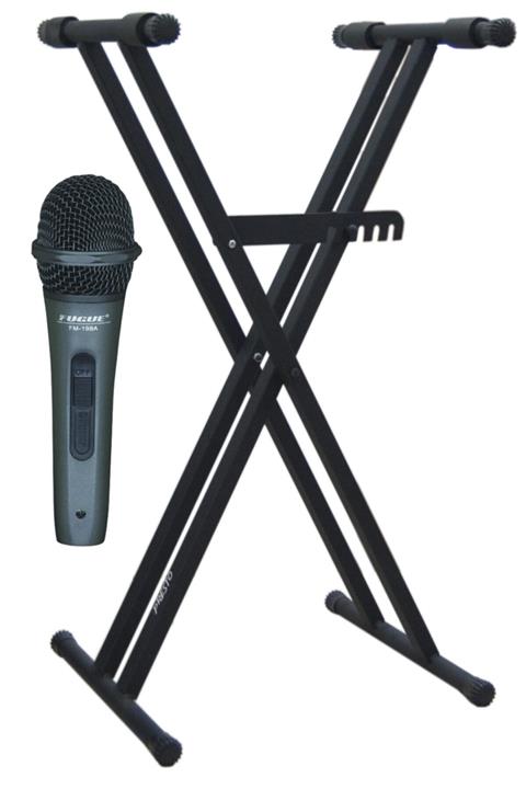 Presto Old/dbl Klavye Org Sehpası Standı + Fugue Fm198b Mikrofon