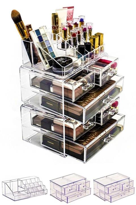 İntekcity Makyaj Düzenleyici Set 5 Katlı 6 Çekmeceli Akrilik Organizer