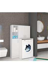 AVES MOBİLYA Raflı Banyo Dolabı Çamaşır Makinası Dolabı