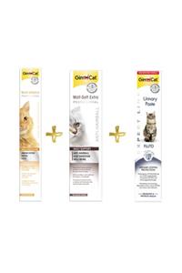 Gimcat Multivitamin Paste 100gr + Antihairball Malt Paste 100gr + Urinary Paste Kedi Macunu 50gr