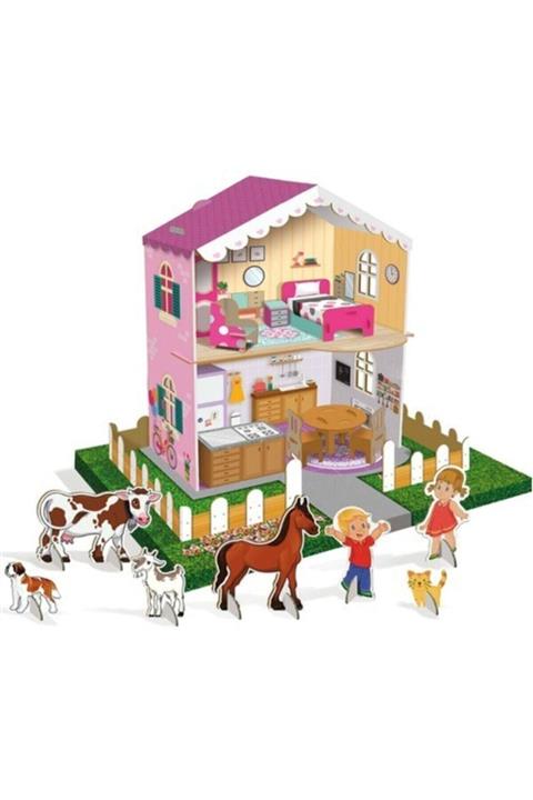 Arnas Mobilyalı Çiftlik Oyun Evi 3d Karton Maket Evi