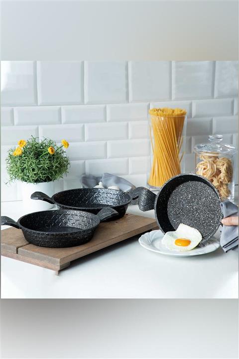 Nehir Dıamond Gümüş 3 Prç Alüminyum Döküm Sahan Set