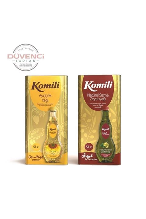 Komili Düvenci Toptan Sızma Zeytinyağı Ve Ayçiçek Yağı Paketi ( Teneke 5 L)