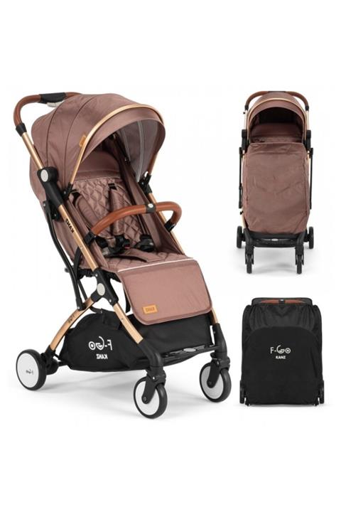 Kanz F-go Kabin Bebek Arabası Kahve - Gold Krom Fgo