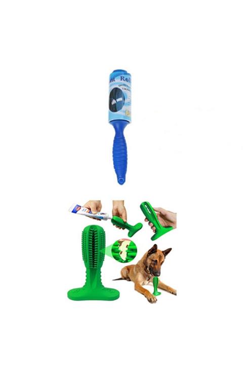 Turkish A2Z Kıl Tüy Toz Toplama Rulosu Ve Köpek Diş Fırçası Isırma Aparatı Diş Temizleme Oyuncağı
