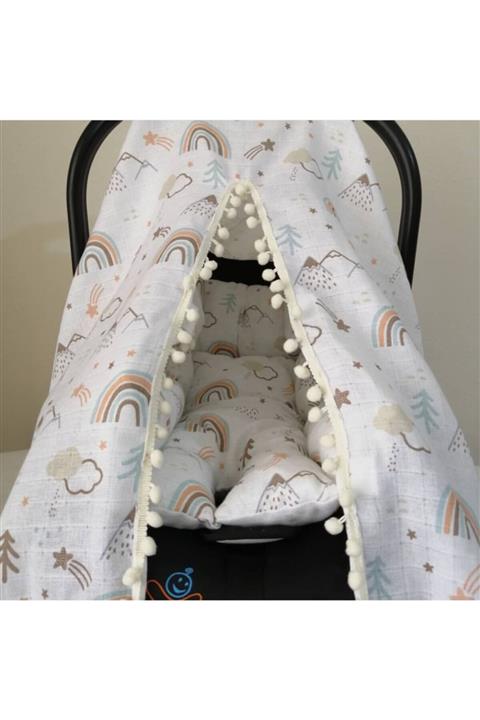 devadesign Çok Amaçlı Tek Katlı Müslin Puset Örtüsü & Minderi