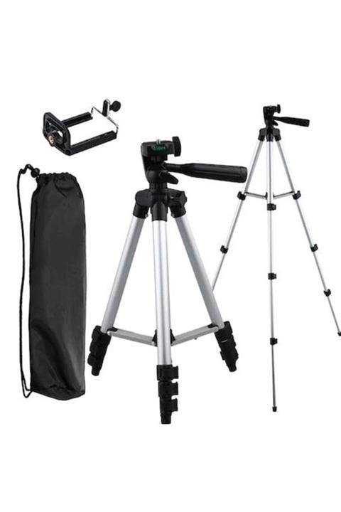ERMETECH Profesyonel Fotoğraf Ve Video Çekimi Tripot Telefon Tutucu 102 Cm Tripodu