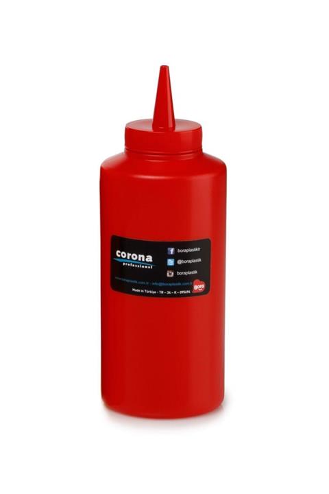 Bora Plastik Ketçap Mayonez Şişe Kapaklı 420 Ml Kırmızı Bo2103