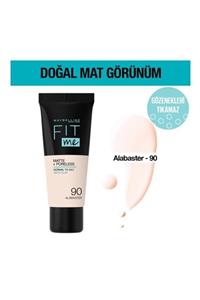 Maybelline New York Mat Fondöten - Fit Me Matte + Poreless Foundation 090 Alabaster