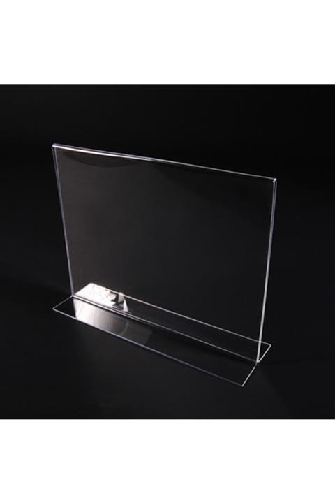 KrcDisplay A3(30cmx42cm) Masaüstü T Tipi Yatay Pleksi Föylük Broşürlük Fiyatlık
